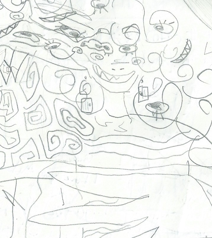 [ID: A pencil drawing of Michael Distortion. END ID].